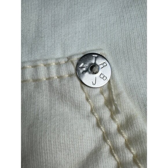 True Religion Mens Unisex Off-White Hoodie Jacket L Cotton Zip-Up NWOT - Picture 12 of 16